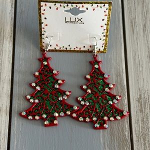 NWT! LUX Funtastic Christmas pierced Earrings Dangle Festive Holiday Trees